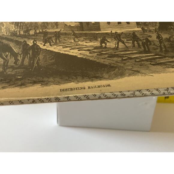 Antique Military Harper’s Rare 1800s Newspaper Destroying Railroads Civil War - Picture 2 of 3